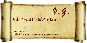 Váradi Günter névjegykártya