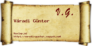 Váradi Günter névjegykártya