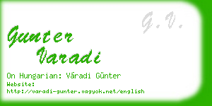 gunter varadi business card